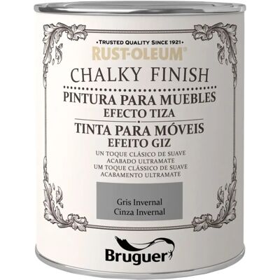 Rust-Oleum Finish Chalky Grigio 125ml - Vernice Rust-Oleum Finish Chalky Grigio 125ml - Vernice