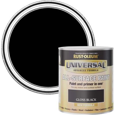 Rust-Oleum Rust-Oleum Universal Black - 750ml All-Surface Paint Rust-Oleum Rust-Oleum Universal Black - 750ml All-Surface Paint