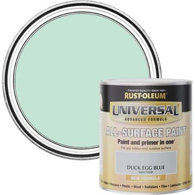 Rust-Oleum Universal Satin Paint Duck Egg Blue - 750ml Rust-Oleum Universal Satin Paint Duck Egg Blue - 750ml
