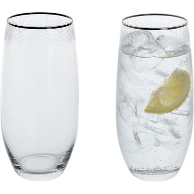 Dartington Crystal Gatsby Glass Highball Set of 2 - Highball Glasses Dartington Crystal Gatsby Glass Highball Set of 2 - Highball Glasses
