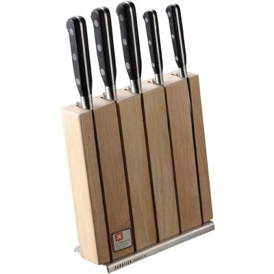 Ensemble de 5 couteaux Amefa Sabatier Trompette - Bloc de couverts avec lames en acier inox noir - Publicité Ensemble de 5 couteaux Amefa Sabatier Trompette - Bloc de couverts avec lames en acier inox noir - Publicité