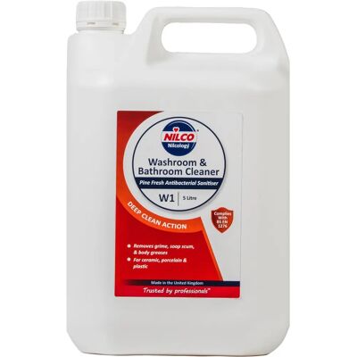 Nilco W2 Bathroom Cleaner - 1L/5L - Removes Grime & Germs Nilco W2 Bathroom Cleaner - 1L/5L - Removes Grime & Germs