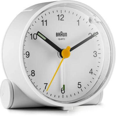 Réveil Braun BC01W - Analogique, Snooze, Lumière - Publicité Réveil Braun BC01W - Analogique, Snooze, Lumière - Publicité