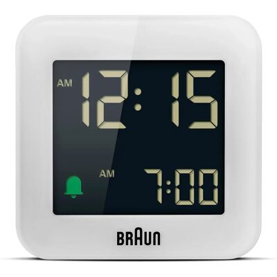 Braun BC08W Digital Reseväckarklocka - Kompakt Storlek - Vit Braun BC08W Digital Reseväckarklocka - Kompakt Storlek - Vit