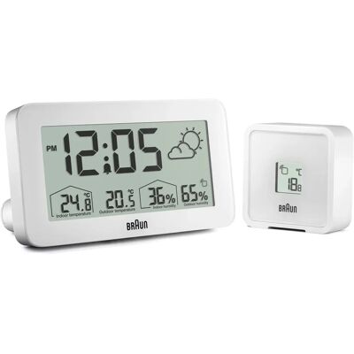Braun BC13WP Valkoinen Digitaalinen Sääasema Herätyskello Braun BC13WP Valkoinen Digitaalinen Sääasema Herätyskello