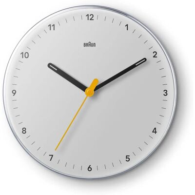 Braun BC26B White Silent Sweep Wall Clock Braun BC26B White Silent Sweep Wall Clock