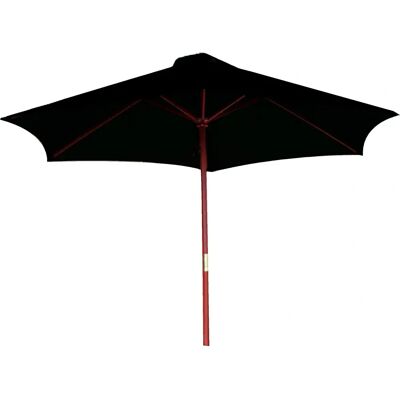 Kingfisher 2.4M Garden Parasol Umbrella Large Wooden Garden Furniture Black Kingfisher 2.4M Garden Parasol Umbrella Large Wooden Garden Furniture Black