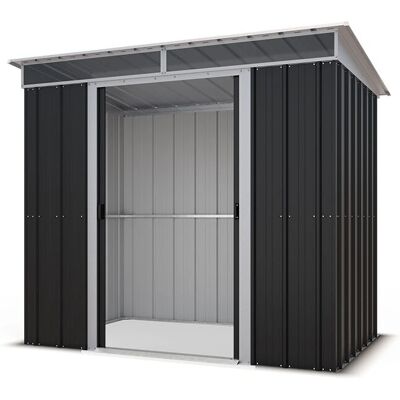 Yardmaster 8'x5' Metal Garden Shed - Anthracite Steel Yardmaster 8'x5' Metal Garden Shed - Anthracite Steel