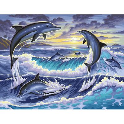 KSG Dolphin Sunrise - 39x29cm - Malowanie według numerów KSG Dolphin Sunrise - 39x29cm - Malowanie według numerów