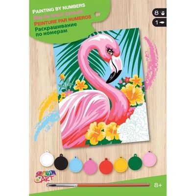 OZ International Roze Flamingo Verf-Op Nummer Kit OZ International Roze Flamingo Verf-Op Nummer Kit