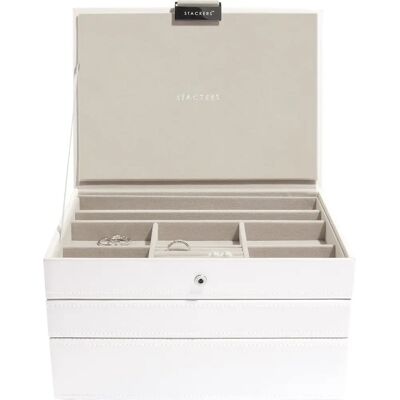 Stackers Smykkeskrin - Klassisk 3-lags hvid-beige Stackers Smykkeskrin - Klassisk 3-lags hvid-beige