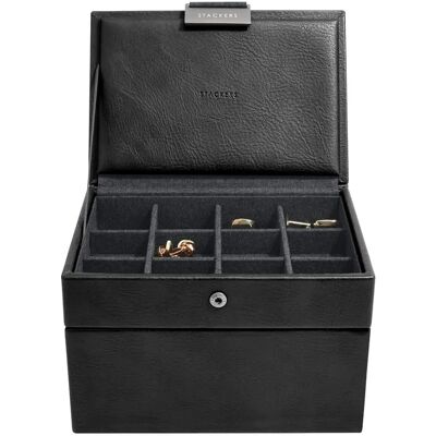 Stackers Men's Mini Watch & Cufflink Box - Watch & Cufflink Storage Stackers Men's Mini Watch & Cufflink Box - Watch & Cufflink Storage