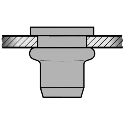 Gesipa Aluminum Blind Nut M4 - Flat Head, 6x11mm - Blindnut Gesipa Aluminum Blind Nut M4 - Flat Head, 6x11mm - Blindnut