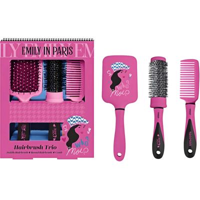 Emily in Paris Hair Care Set Pink - Hairbrush Trio for All Hair Types Emily in Paris Hair Care Set Pink - Hairbrush Trio for All Hair Types