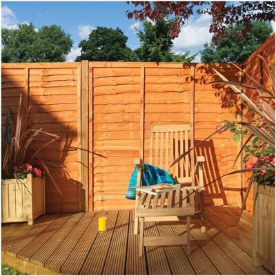 Rowlinson - Lap Fence Panel - 3ft x 6ft - Honey Brown Dip Rowlinson - Lap Fence Panel - 3ft x 6ft - Honey Brown Dip