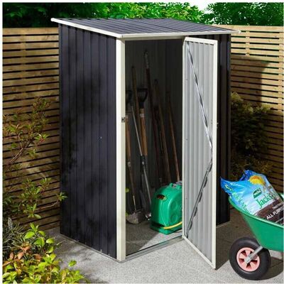 Rowlinson Dark Grey Steel Garden Shed 5x3 - Garden Shed Rowlinson Dark Grey Steel Garden Shed 5x3 - Garden Shed