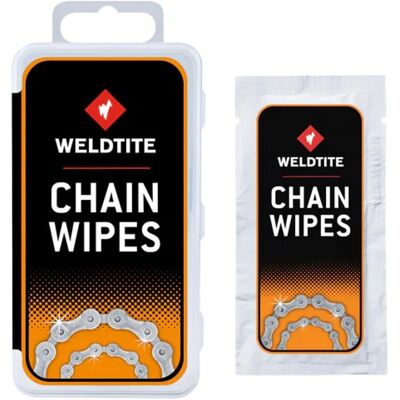 Weldtite Bike Chain Wipes - Orange / White - Bike Chain Wipes - 4 Pack Weldtite Bike Chain Wipes - Orange / White - Bike Chain Wipes - 4 Pack