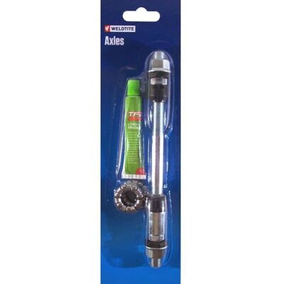 Weldtite Fahrrad Achse 175 mm hinten Ersatzteil Komplettachse Weldtite Fahrrad Achse 175 mm hinten Ersatzteil Komplettachse