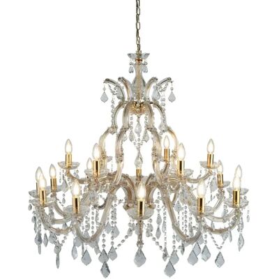 Křišťálový lustr Marie Therese 18 světel - Leštění mosazi - E14 - Lustr Křišťálový lustr Marie Therese 18 světel - Leštění mosazi - E14 - Lustr