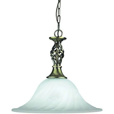 Searchlight Camerun - Pendente soffitto 1 luce Ottone Antico Vetro Marmo Searchlight Camerun - Pendente soffitto 1 luce Ottone Antico Vetro Marmo