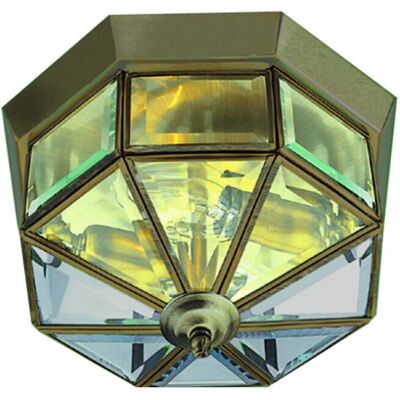 Lampada a soffitto Searchlight 8235AB 2 luci - Ottone/Trasparente Lampada a soffitto Searchlight 8235AB 2 luci - Ottone/Trasparente