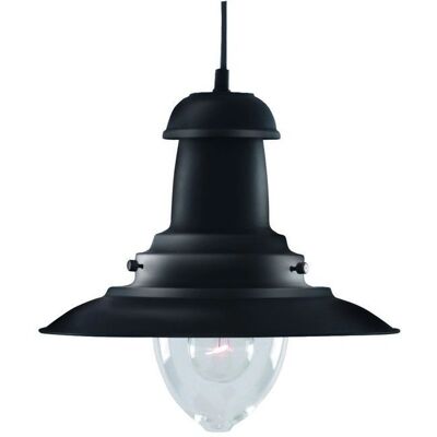 Lampadario a Sospensione Fisherman di Searchlight - 1 Luce Nera - Illuminazione del Soffitto Lampadario a Sospensione Fisherman di Searchlight - 1 Luce Nera - Illuminazione del Soffitto