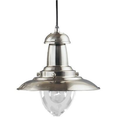 Searchlight Fisherman - Pendente da Soffitto con Cupola da 1 Luce Satinato Argento Searchlight Fisherman - Pendente da Soffitto con Cupola da 1 Luce Satinato Argento