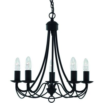 Lampadario da Soffitto Maypole a 5 luci - Nero Lampadario da Soffitto Maypole a 5 luci - Nero