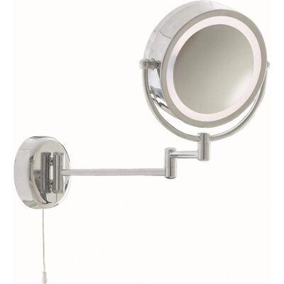 Searchlight Chrome Bathroom Mirror - 1 Light Swing Arm IP44 Searchlight Chrome Bathroom Mirror - 1 Light Swing Arm IP44