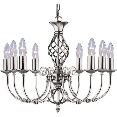 Lampadario Zanzibar a 8 luci finitura argento satinato - Lampadario Lampadario Zanzibar a 8 luci finitura argento satinato - Lampadario