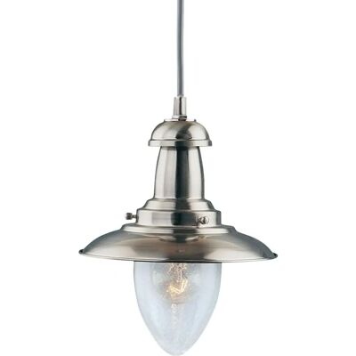 Suspension Fisherman 1 Lumière - Plafonnier en Satin Argent - Publicité Suspension Fisherman 1 Lumière - Plafonnier en Satin Argent - Publicité