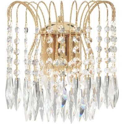 Searchlight Lighting Cascata Interno Muro 2 Luci Oro con Cristalli - Lampada da Parete Searchlight Lighting Cascata Interno Muro 2 Luci Oro con Cristalli - Lampada da Parete