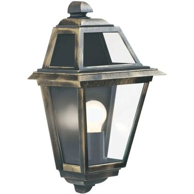 Laterna da Parete Esterno Searchlight New Orleans - Nero/Oro IP44 E27 Laterna da Parete Esterno Searchlight New Orleans - Nero/Oro IP44 E27