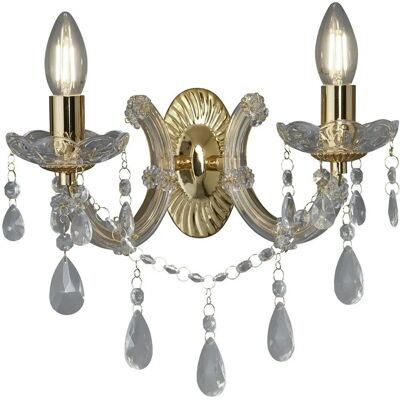 Searchlight Marie Therese Applique da Parete a Candela - Ottone Lucido - E14 Searchlight Marie Therese Applique da Parete a Candela - Ottone Lucido - E14