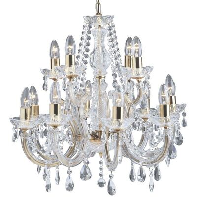 Lampadario di Cristallo Marie Therese 12 Luci Ottone Lucido - Lampadario Lampadario di Cristallo Marie Therese 12 Luci Ottone Lucido - Lampadario