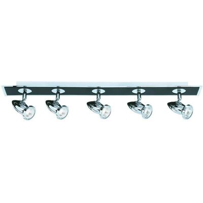 Searchlight - Comet 5 Light Adjustable Ceiling Spotlight Bar Black/Chrome - Ceiling Spotlight Bar Searchlight - Comet 5 Light Adjustable Ceiling Spotlight Bar Black/Chrome - Ceiling Spotlight Bar