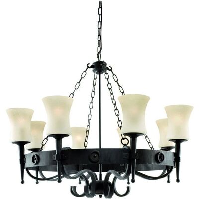 Searchlight Lighting Searchlight - Cartwheel 8 Luci Finitura Ferro Battuto Searchlight Lighting Searchlight - Cartwheel 8 Luci Finitura Ferro Battuto