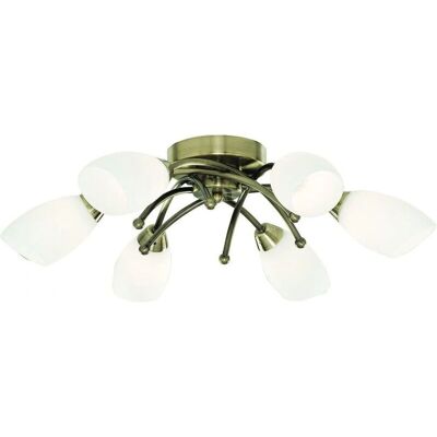 Lampada a Soffitto Opera 6 Luci - Ottone Antico Lampada a Soffitto Opera 6 Luci - Ottone Antico