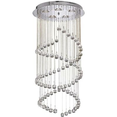 Lampadario a Spirale 5 Luci Corridoio Searchlight Cromato - G9 Lampadario a Spirale 5 Luci Corridoio Searchlight Cromato - G9