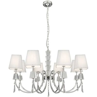 Searchlight Lighting Portico Lampadario 8 Luci - Cromo & Cristallo Searchlight Lighting Portico Lampadario 8 Luci - Cromo & Cristallo
