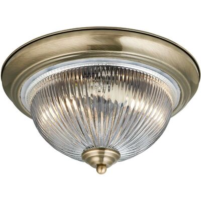 Searchlight Lighting American Diner 2 Light Bathroom Ceiling Fitting - Brass/Clear Searchlight Lighting American Diner 2 Light Bathroom Ceiling Fitting - Brass/Clear