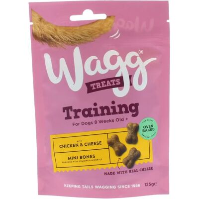 Friandises d'entraînement Wagg au poulet et fromage - 125g - Publicité Friandises d'entraînement Wagg au poulet et fromage - 125g - Publicité