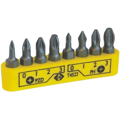 Conjunto de 8 pontas Phillips e PZD CK Tools T4522 Conjunto de 8 pontas Phillips e PZD CK Tools T4522