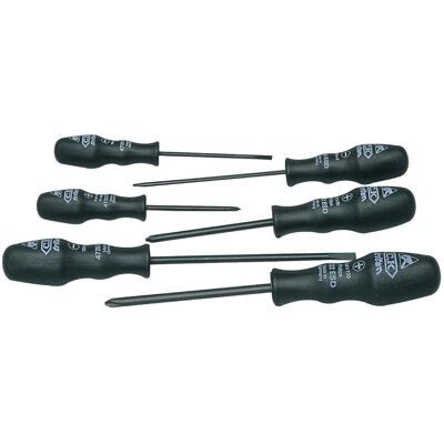CK Tools T4741SESD Triton ESD Skruvmejselsats - 6 delar, flat och Phillips CK Tools T4741SESD Triton ESD Skruvmejselsats - 6 delar, flat och Phillips