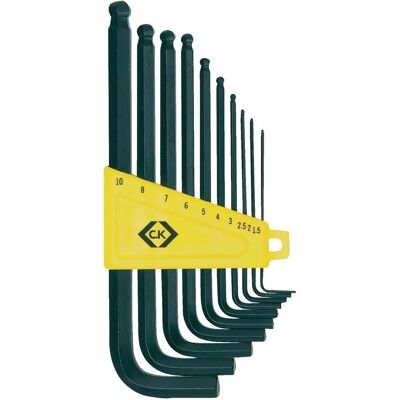 CK Tools T4443M Ball End Hex Key Set - 10 stuks CK Tools T4443M Ball End Hex Key Set - 10 stuks