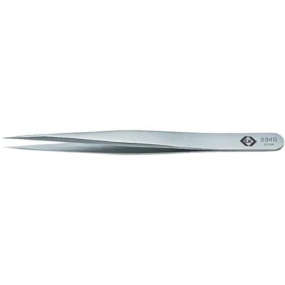 CK T2340 Precision Tweezer - 110mm - Stainless Steel - Sharp Tips - Precision Tool CK T2340 Precision Tweezer - 110mm - Stainless Steel - Sharp Tips - Precision Tool