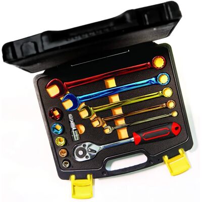CK Tools T4659 Steckschlüssel- & Maulschlüssel-Set - farbcodiert - 12 Stück CK Tools T4659 Steckschlüssel- & Maulschlüssel-Set - farbcodiert - 12 Stück