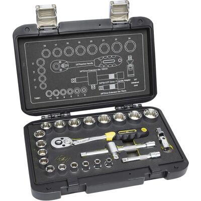 Set di chiavi a bussola CK Tools T4661 - 23 pezzi, 3/8" Set di chiavi a bussola CK Tools T4661 - 23 pezzi, 3/8"