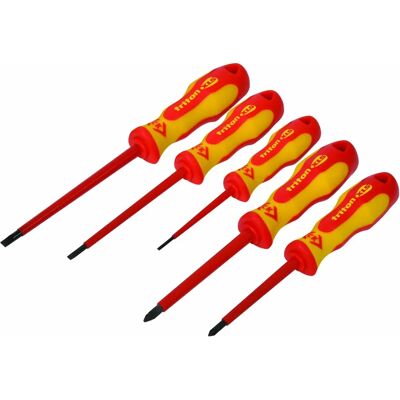 CK Tools T4729 Triton XLS VDE Insulated Screwdriver Set 5 Piece Slotted Pozi CK Tools T4729 Triton XLS VDE Insulated Screwdriver Set 5 Piece Slotted Pozi