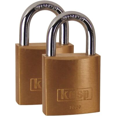 Kasp K12020D2 Brass Padlock - 20 mm - Twin-Pack - Keyed Alike Kasp K12020D2 Brass Padlock - 20 mm - Twin-Pack - Keyed Alike